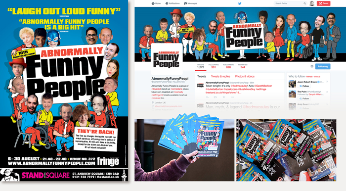 Publicity for Abnormally Funny People at the Edinburgh Fringe 2015