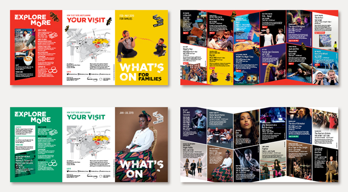 Design of season brochures for Stratford Circus Arts Centre